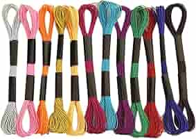 6-teiliges Stickgarn-Set In Weiß, Gold & Silber - Glitzerndes Polyestergarn Für DIY-Projekte