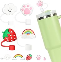 Vista 1 de AUAUY 4 fundas de popote para copa Stanley de 40 onzas y 30 onzas, bonitas cubiertas de punta de pajilla, cubierta de popote Stanley reutilizable