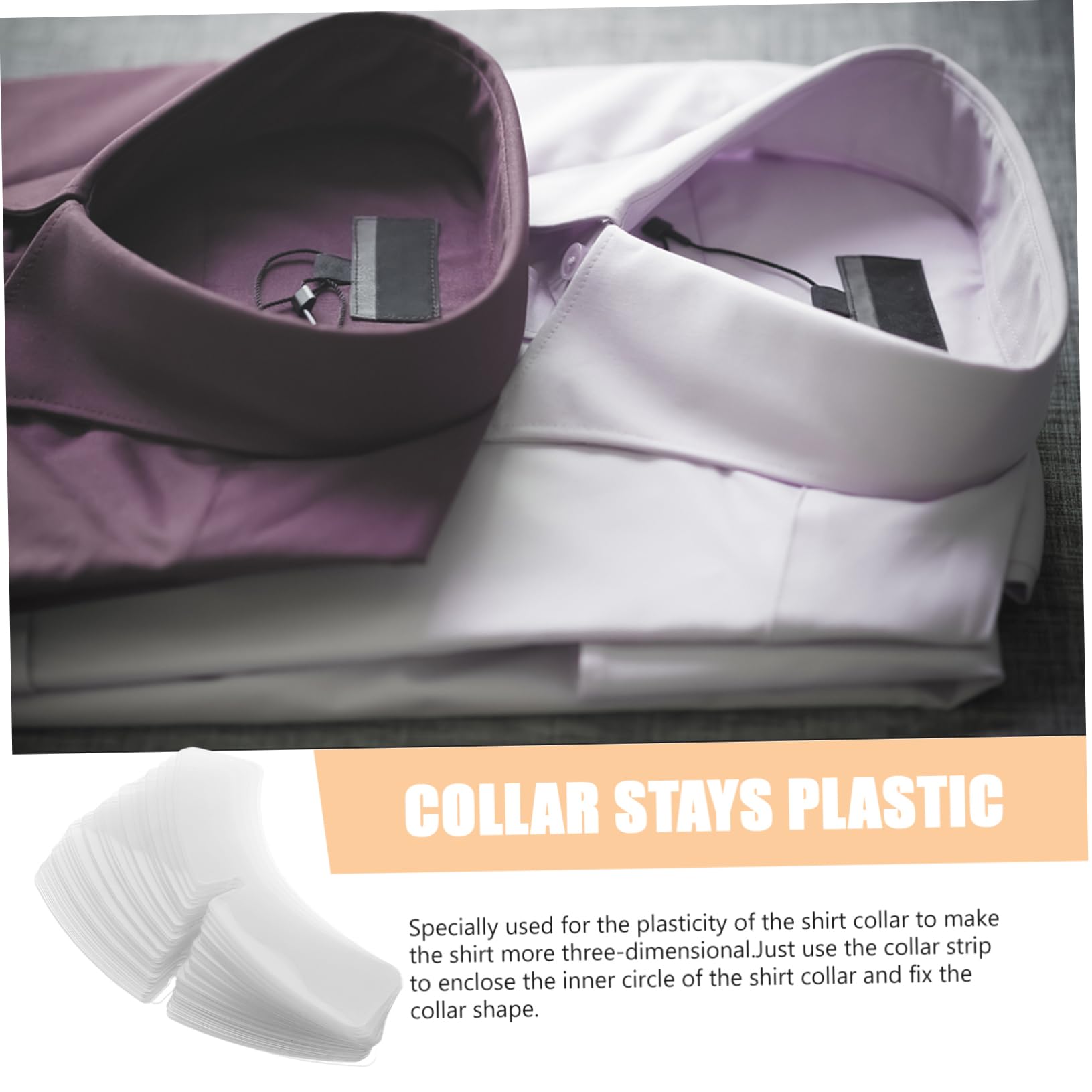 DEARMAMY Shirt Collar Stay Fixing Supports 100pcs Plastic Collar Stays for Men's Dress Shirts