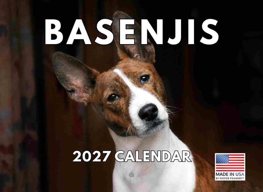 Basenji Calendar 2025 Monthly Wall | American Made In The USA — image 1