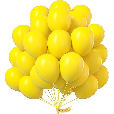 PartyWoo Globos Amarillos para Fiestas Cumpleaños Boda Decoraciones