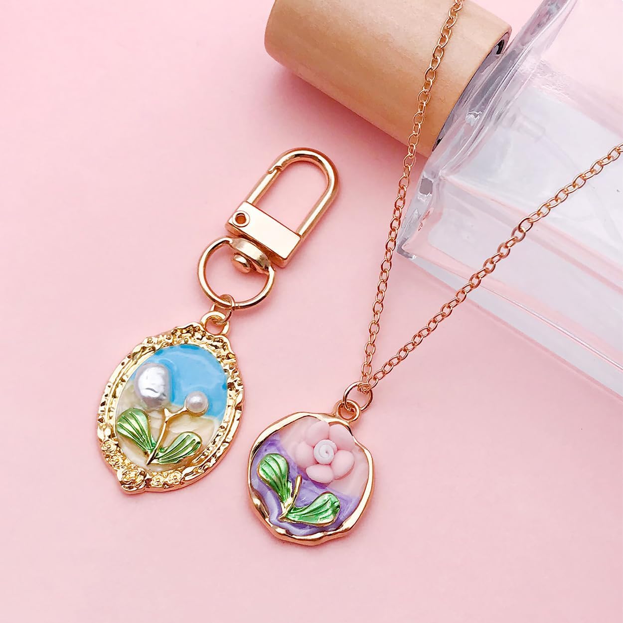 SaiDian 20Pcs Elegant 3D Flower Pendants Vintage Enamel Floral Charms for Jewelry Making Zinc Alloy Painting Charms for Bracelets Necklaces Earrings DIY Crafters and Jewelry Designers - Image 2