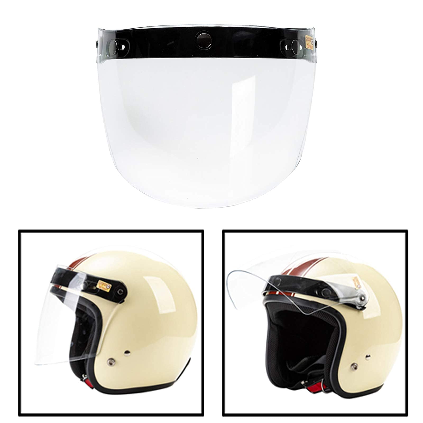zalati Visiera Visiera Anteriore Scudo Casco Maschera per Sostituzione Fai da Te Moto Guida - Trasparente