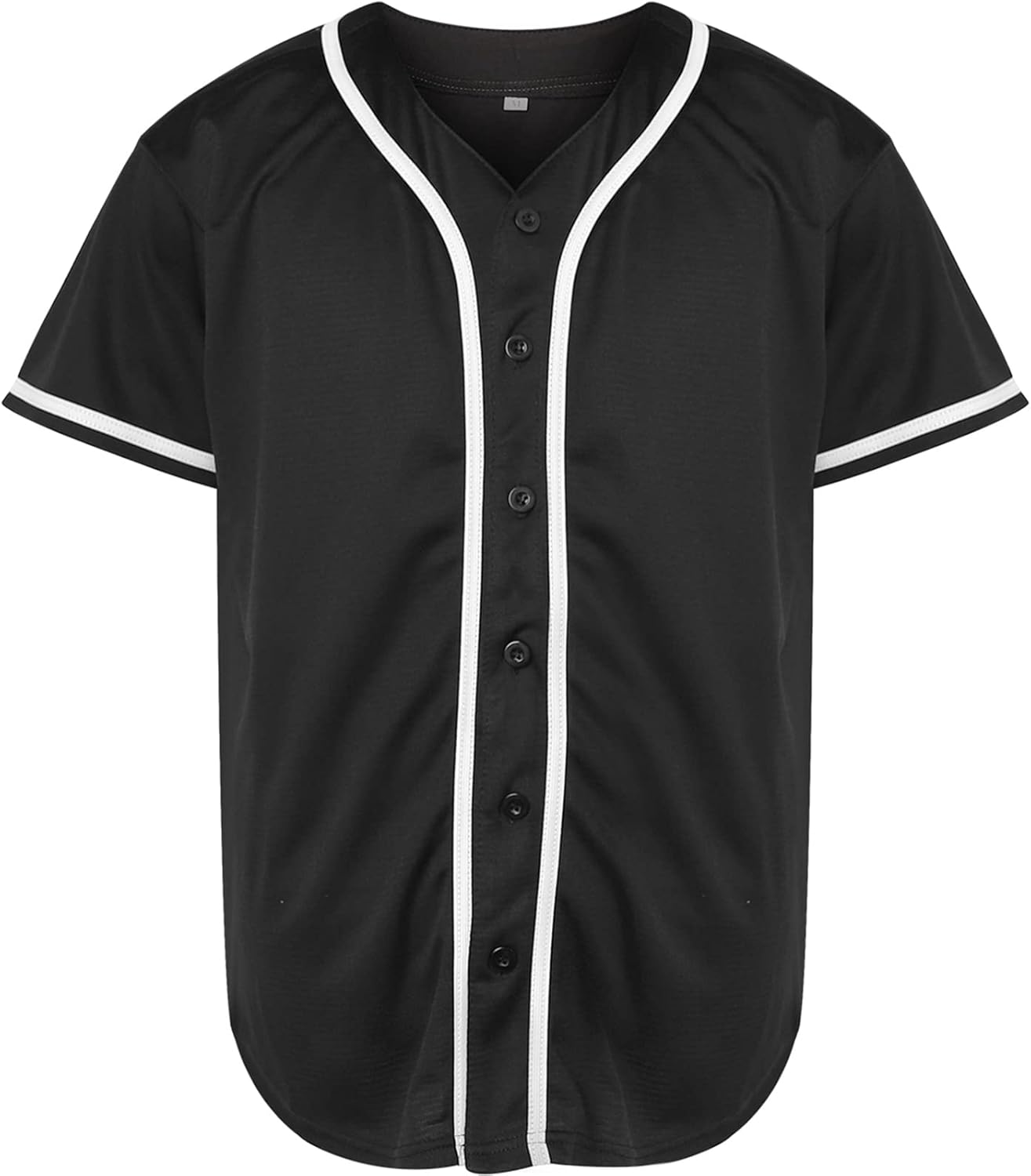 MESOSPERO Plain Button Down Blank Baseball Jersey Short Sleeve Hipster Hip Hop T Shirts - Image 2