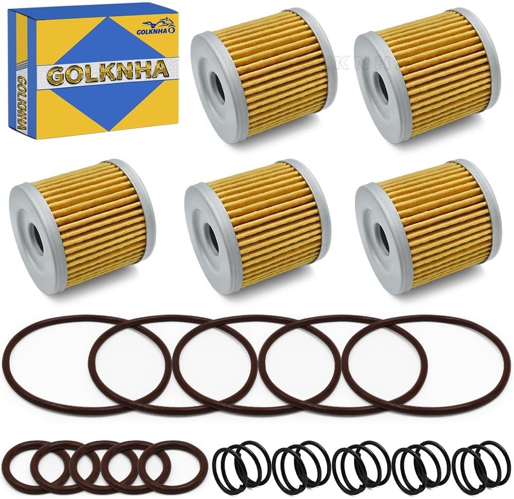 5 PCS Oil Filter Kit For Arctic Cat 400, Oil Change Kit For Suzuki DRZ400 Quadsport, For Kawasaki KFX400 KLX400R OEM#92055-S005 09440-18002 3423-277