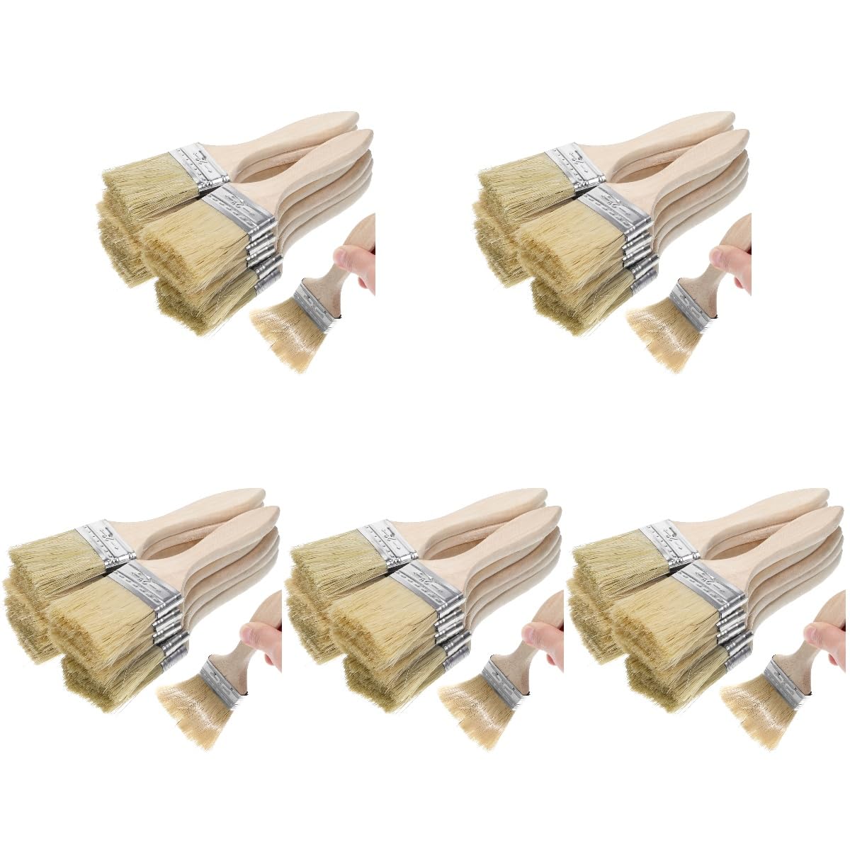 DOITOOL 50piezas Brocha De Pintura De Madera De Cepillos De Pintura para Aplicación y Duradera para Muebles y Superficies Planas