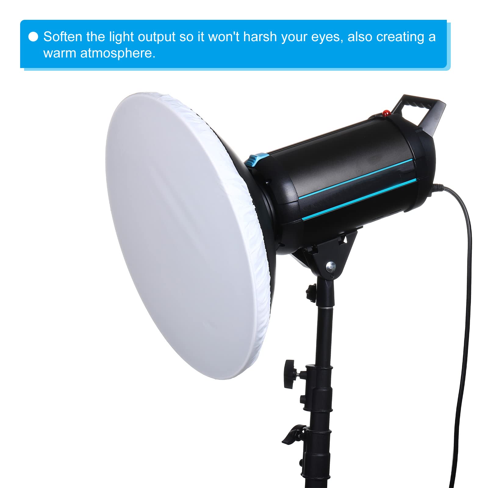 PATIKIL 22" 55cm Morbido Diffusore Lampada Copertura, Tessuto Diffusore Strobo Riflettore Lampada Calzino per Flash Luce Bellezza Piatto Fotografia Studio, Bianco