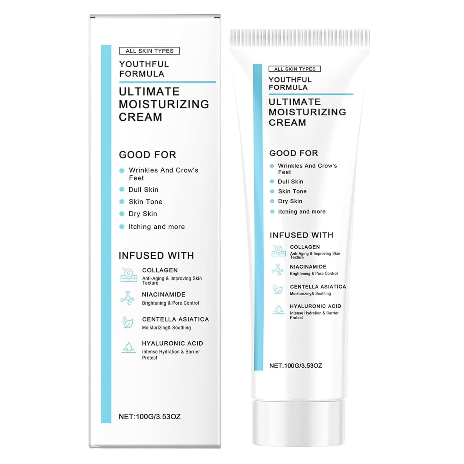 Glowage Repair Moisturizer Cream – Hyaluronic Acid Hydrating Cream for Wrinkles, Fine Lines & Dry Skin – Long-Lasting Moisture for All Skin Types