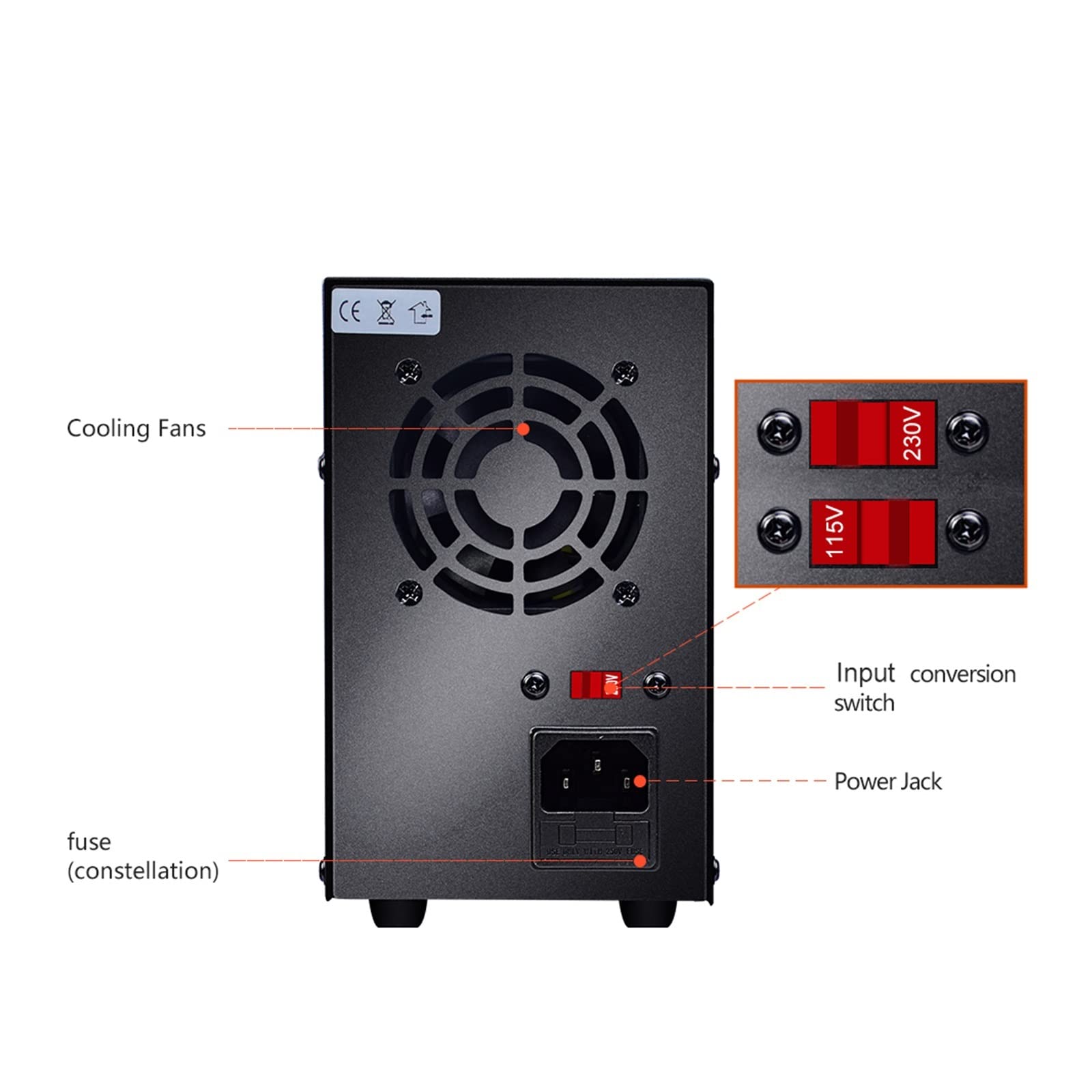 Fuente de alimentación de CC de 120V y 3A, Pantalla de 4 dígitos, Fuente de Banco de conmutación de Laboratorio LED Ajustable, reguladores de Voltaje de Carga USB(DPS3010U)