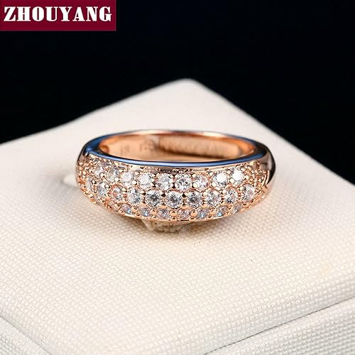 Miniatura 3 de Wedding Ring For Women Elegant Cubic Zirconia Rose Gold Color Fashion Jewelry Austrian Crystals Gift