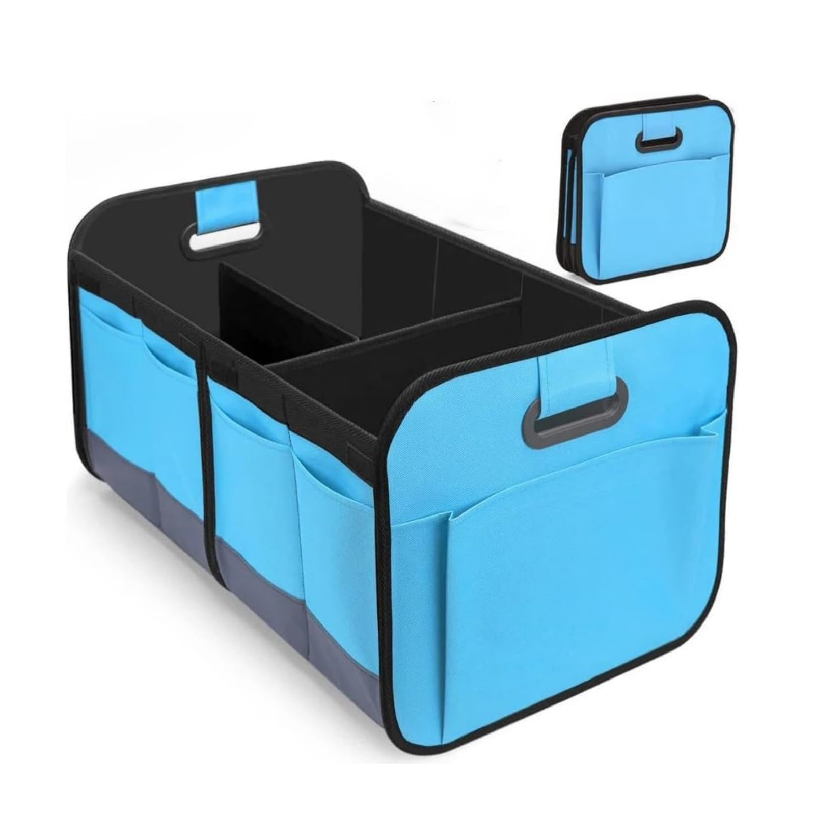 ADNUIES Car Boot Organiser, for Subaru B9 Tribeca Ascent XV Tribeca Solterra Forester Crosstrek, Large-Capacity Auto Trunk Organizer, Trunk Organiser Collapsible Multi Compartment with Comfort Handle
