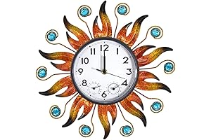 13-Inch Sun Outdoor Clock with Thermometer and Hygrometer Combo