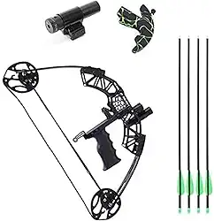 Conjunto de arco composto de caça de tiro com arco, conjunto de arco composto de tiro com arco adulto com viseira e gatilho treinamento esquerda/direita, ajustável 40lbs