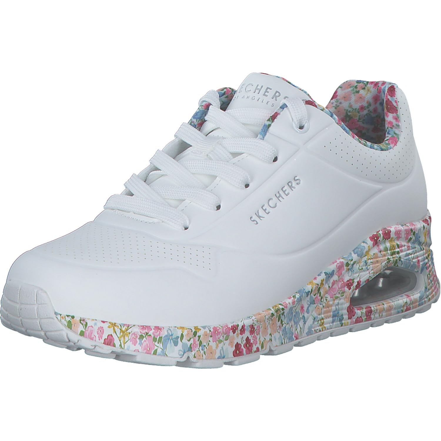 Skechers Femme Uno-​Majestic Garden Basket, Blanc Multicolore, 37 EU