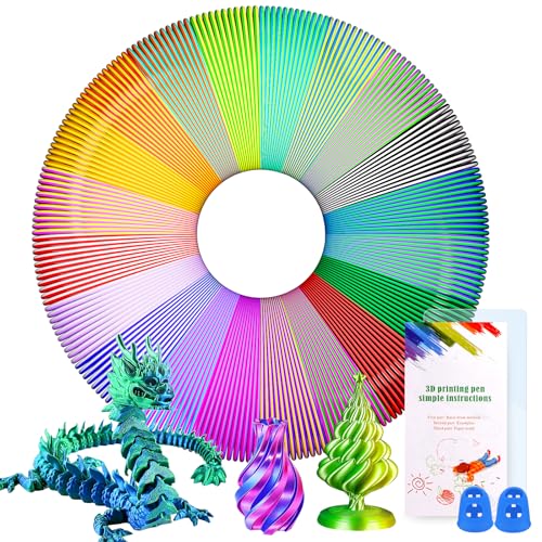 PITMT Filament PLA 1.75mm, 20 PCS Fil Stylo 3D PLA Bicolore, 5M Chacun avec Modèles, 3D Pen Filament pour Enfants et Adultes, Recharge Stylo 3D Pour ODRVM, Tecboss, Lovebay, Filament Imprimante 3D 11 PITMT Filament PLA 1.75mm, 20 PCS Fil Stylo 3D PLA Bicolore, 5M Chacun avec Modèles, 3D Pen Filament pour Enfants et Adultes, Recharge Stylo 3D Pour ODRVM, Tecboss, Lovebay, Filament Imprimante 3D