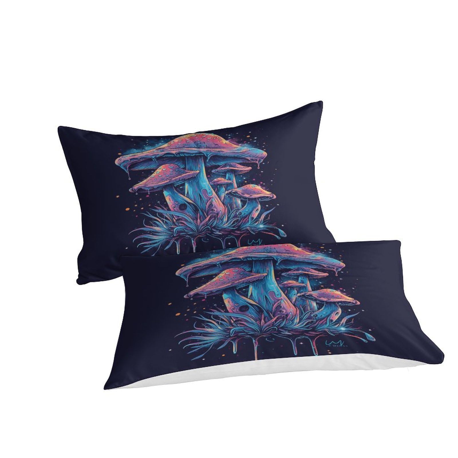 Stampato in 3D Fungo colorato Copertina Stampata Microfibra Disegnata Biancheria Da Letto Con Chiusura A Cerniera Con 2 Federe,Double（200x200cm）, Per Ragazzi Adulti