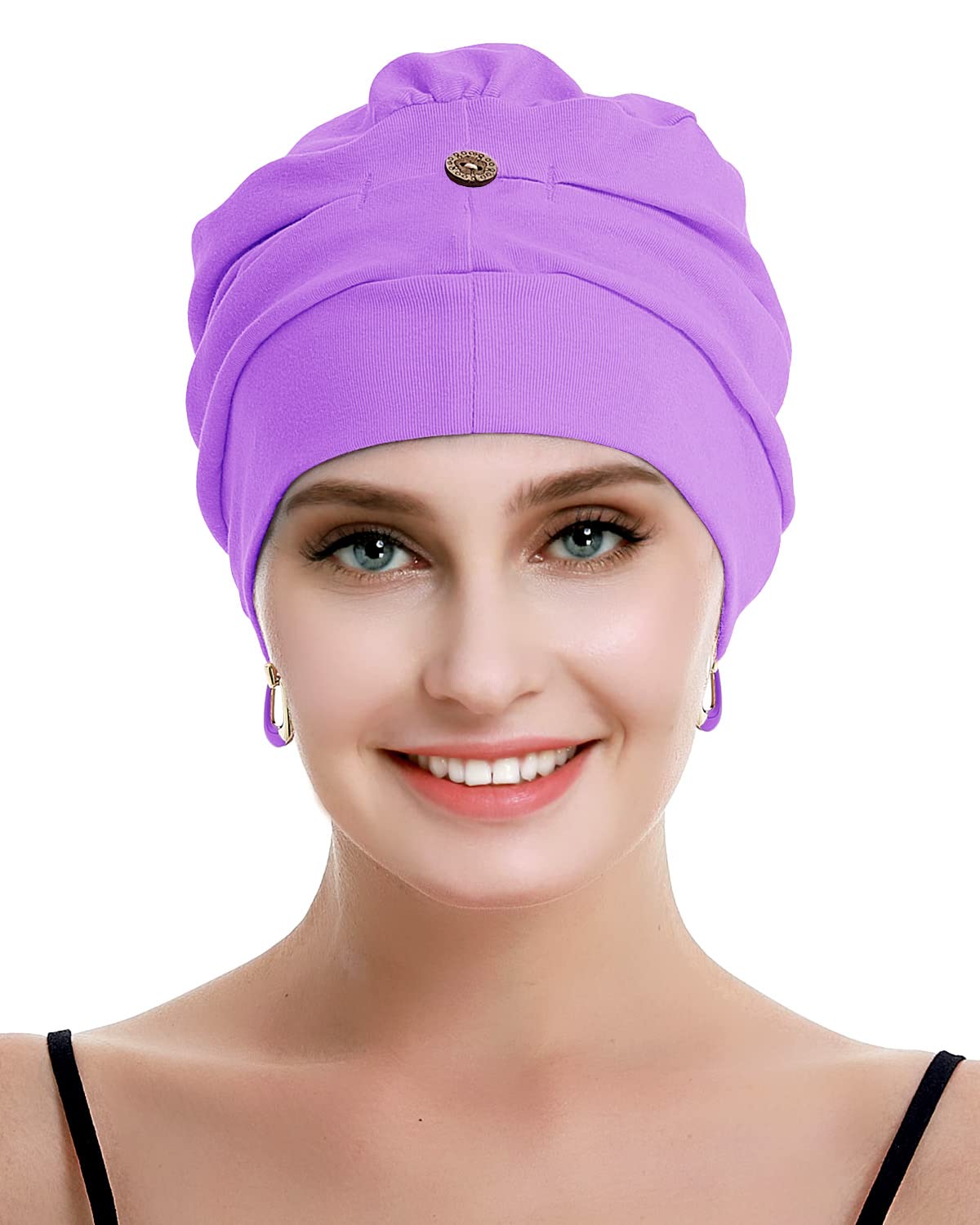 Osvyo Chemo Turbanti per donne cancro perdita capelli cappello – cotone leggero copricapo sigillato imballaggio, taglia unica