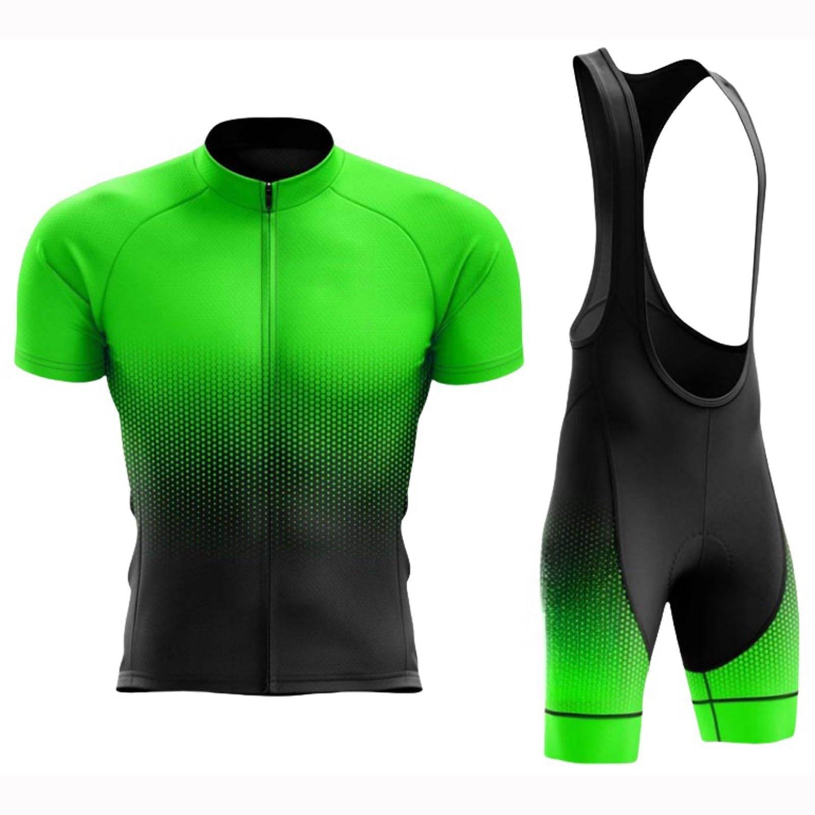 Conjunto Ciclismo Hombre Manga, Mono de Ciclismo Profesional para Hombre pantalón Corto Acolchado de Gel 19D Tejido Transpirable y de Secado rápido