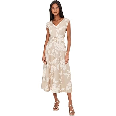 Платье Calvin Klein Sleevless Scuba Floral Belted Aline