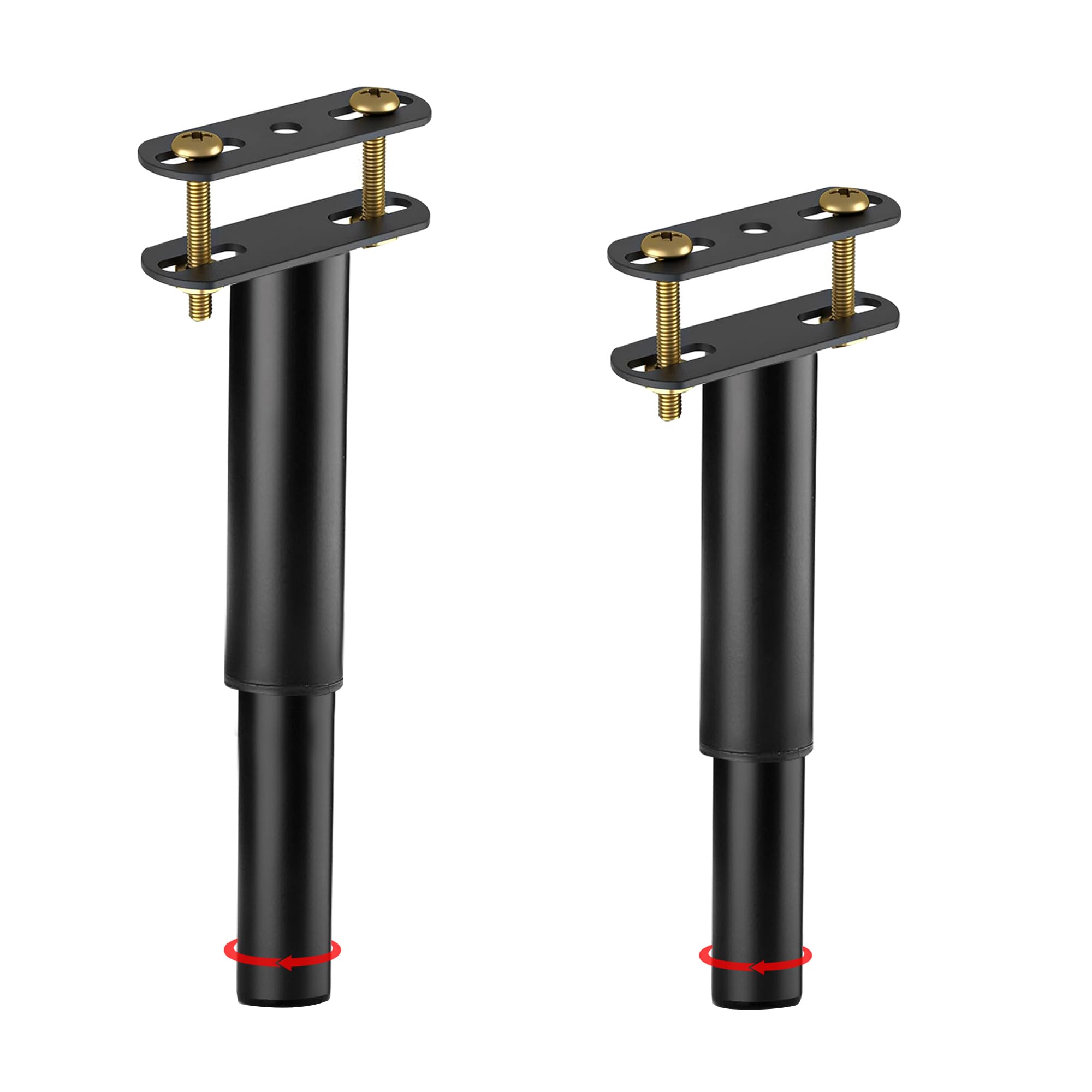 Bed Legs Adjustable,Retractable Heavy Duty Bed Center Frame Slat Support Leg,Metal Furniture Support Feet,Suitable for Cabinet Sofa Bed Frame Replacement Parts 2Pcs 7inch -13inch (Black)