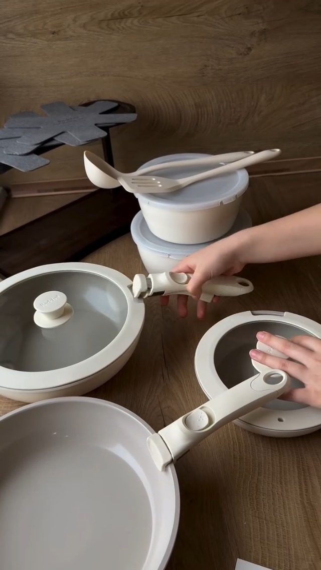 Set Pentole 16 Pezzi Redchef - Ceramica Antiaderente, Manici Rimovibili, Compatibile Con Tutti I Fuochi E Forno