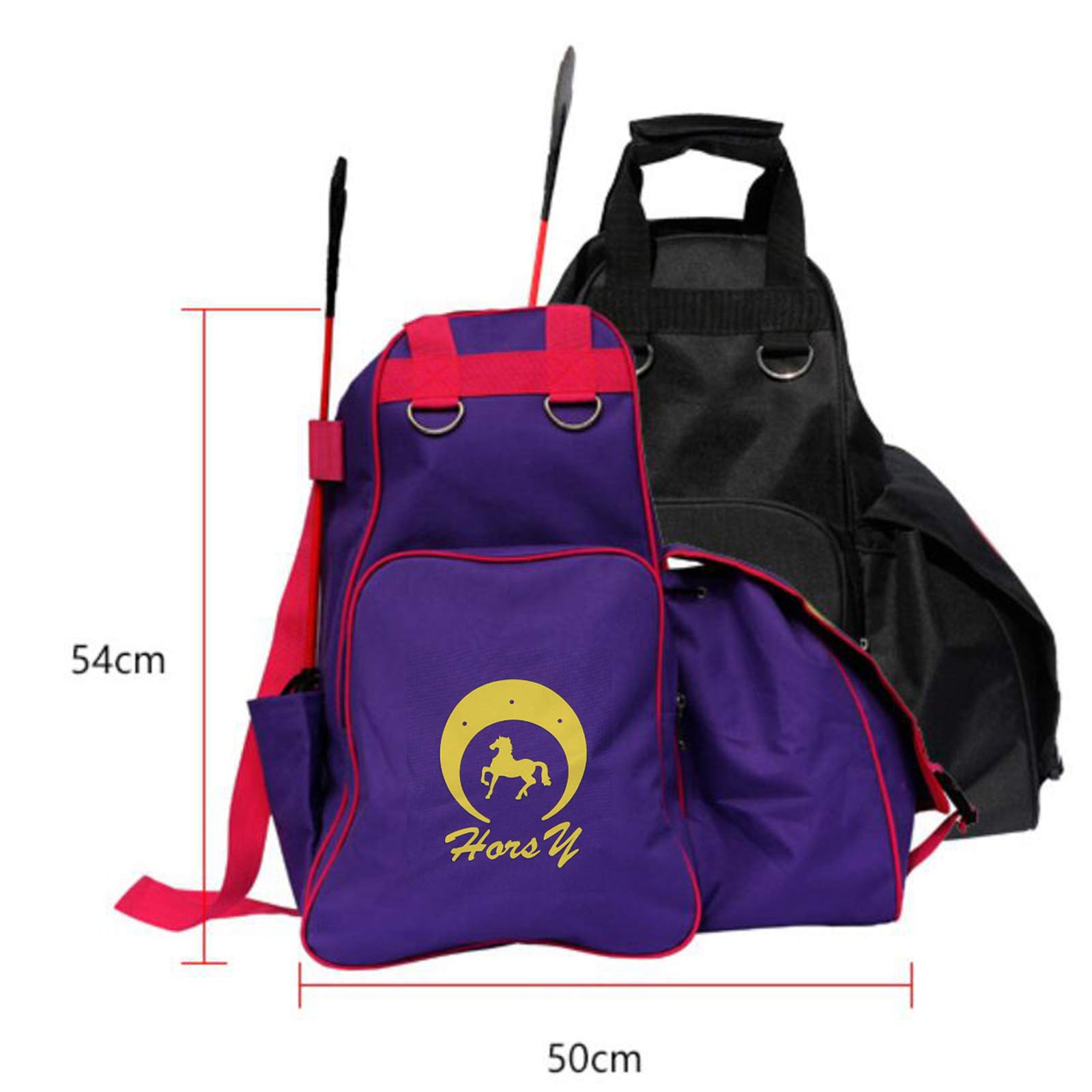 #N/A/a Mochila Ecuestre portátil Casco de Montar a Caballo Botas Bolsa de Pantalones para Deportes al Aire Libre - Púrpura