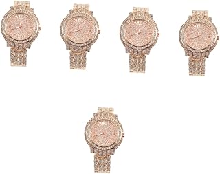 5 Pçs Relógio Digital De Strass Relógio Digital Para Meninas Relojes Para Mujeres Decoração Moderna Relógio De Pulso Relógio De Moda Feminino Relógio De Strass Relógio De Menina