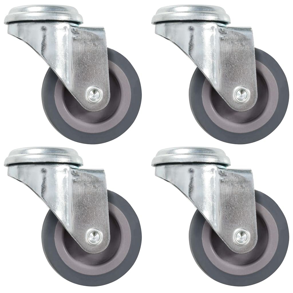 vidaXL 12x Lenkrolle mit Bolzenloch Lenkrollen Transportrollen Laufrollen Möbelrollen Bockrollen Schwerlastrollen Gummirollen Rolle 50 mm Tragkraft 140 kg
