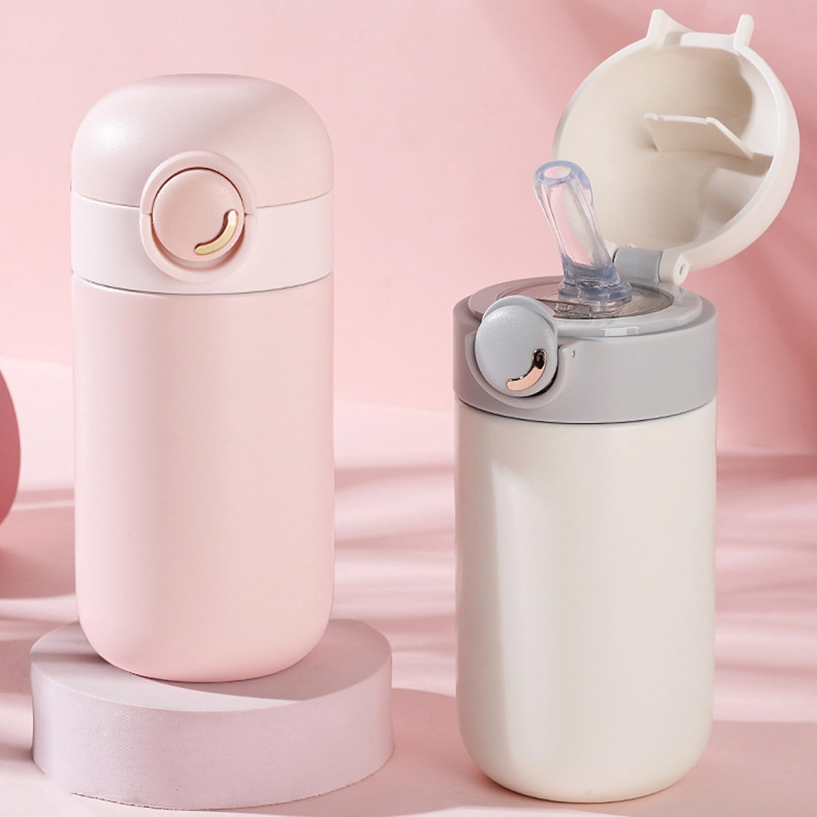 Amazon｜魔法瓶 ステンレス 水筒 ストロー付き 300ml ウォーターボトル