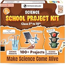 Science Kit for School Projects - Solar Panel for Project with Battery, DC Motor, Propeller, Transistor, LED Lights | 100+ Science Experiments Age 8,9,10,11,12,13,14 & 15 Years Old | STEM Kit