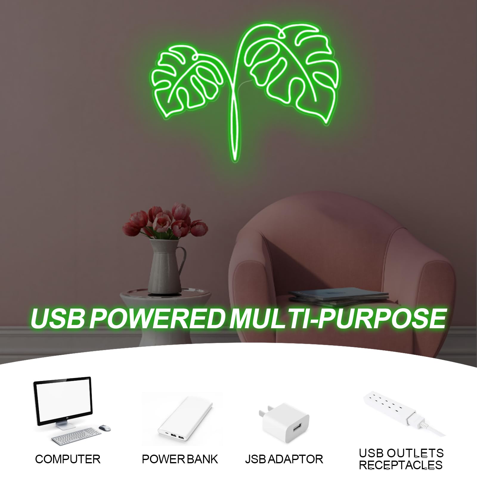 Monstera Neon Sign