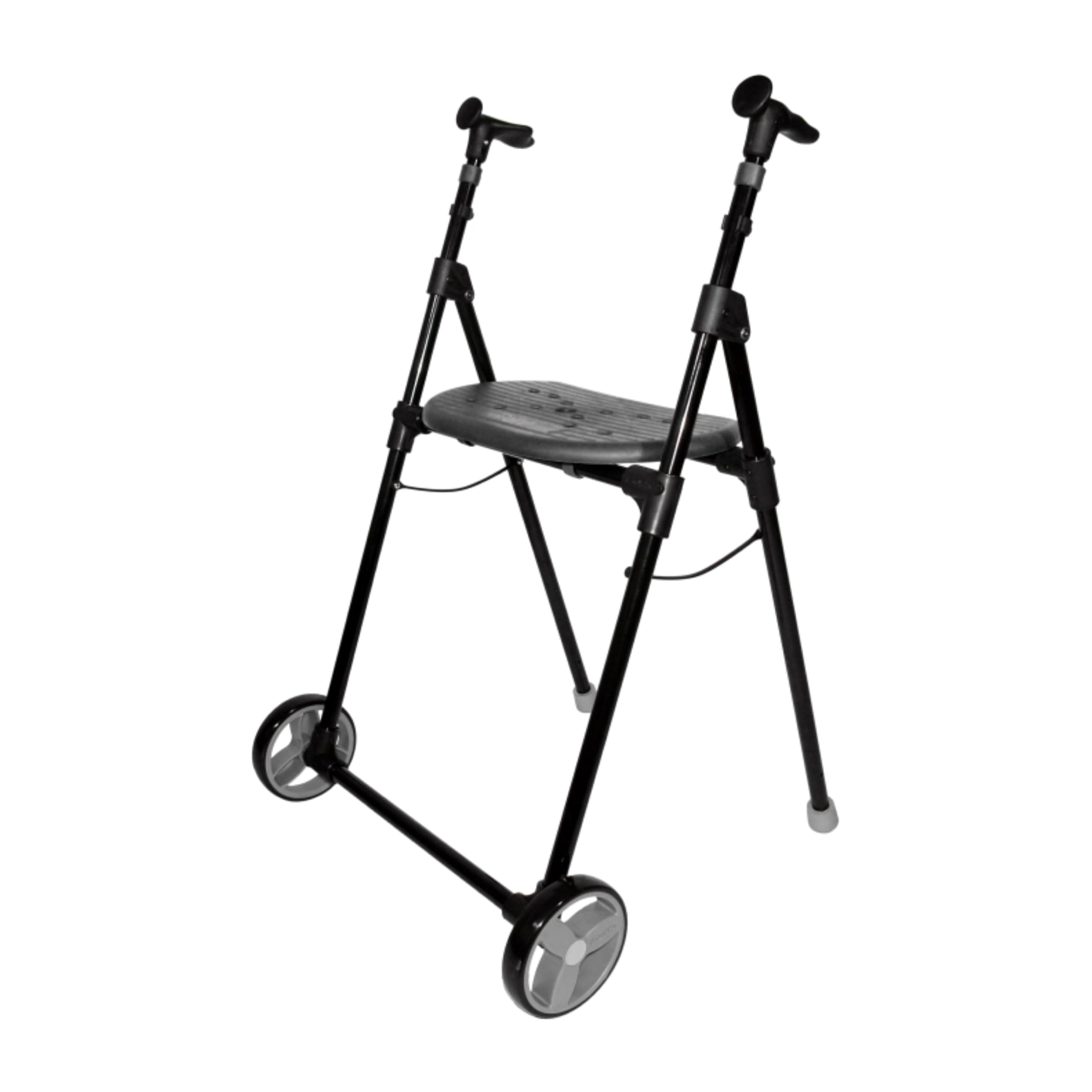Forta Air On - Andador para Uso en Interiores, Plegable y Ligero - Regulable en Altura, Capacidad de Carga hasta 110 Kg - Fácil de Plegar, con Ruedas Fijas (Negro)