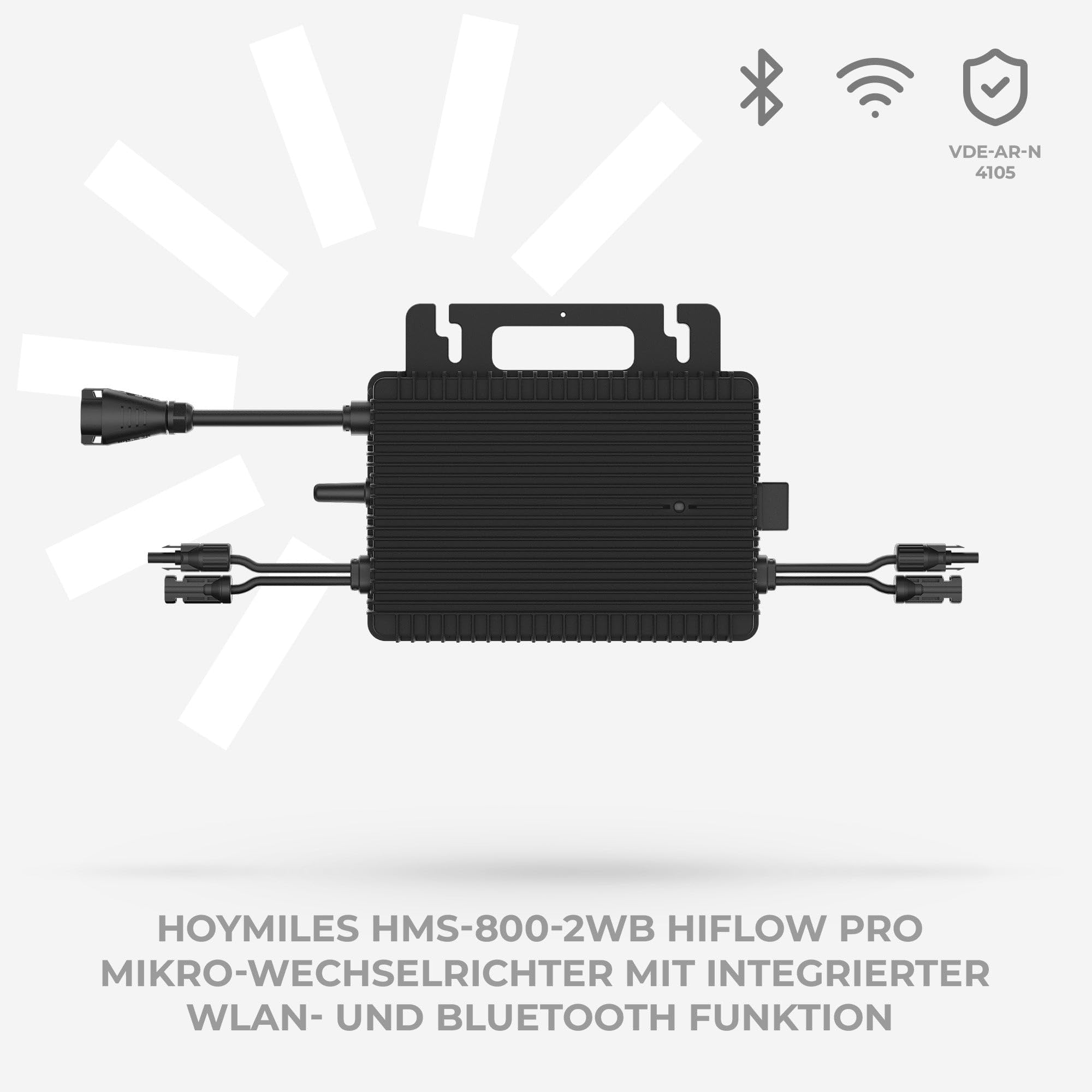 Kleines Kraftwerk 1000W Balkonkraftwerk XL Gitterbalkon-Halterung – 800W Wechselrichter mit WiFi & Bluetooth, 2×500W bifaziale Solarmodule, 5 m Kabel – Solaranlage Balkon