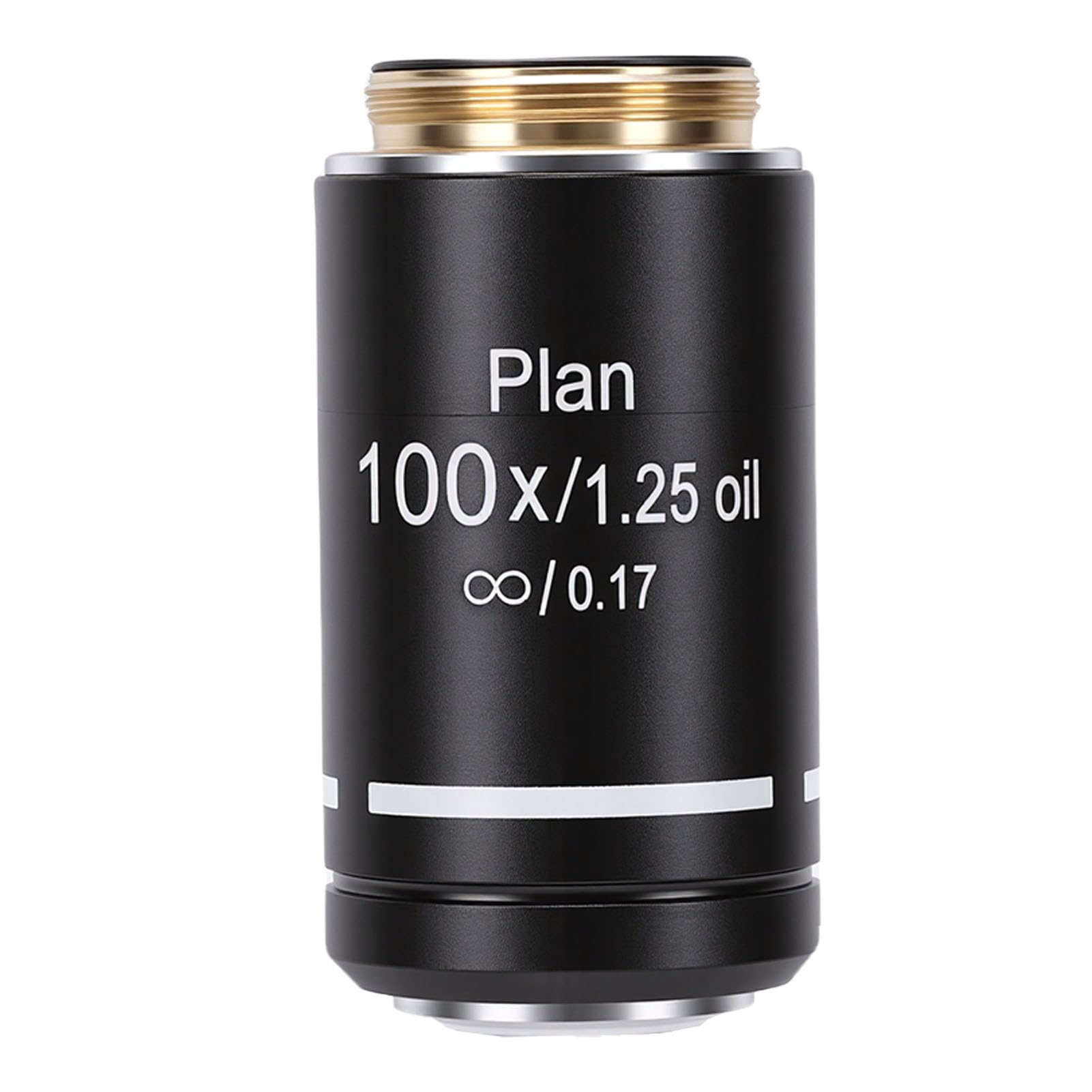 Ejoyous Lente Objetivo de Microscopio Plan, Aleación de Aluminio, Vidrio óptico, Hilo RMS de 20,2 Mm, Imágenes Claras, Aumento Múltiple para Microscopios Biológicos, Laboratorios,