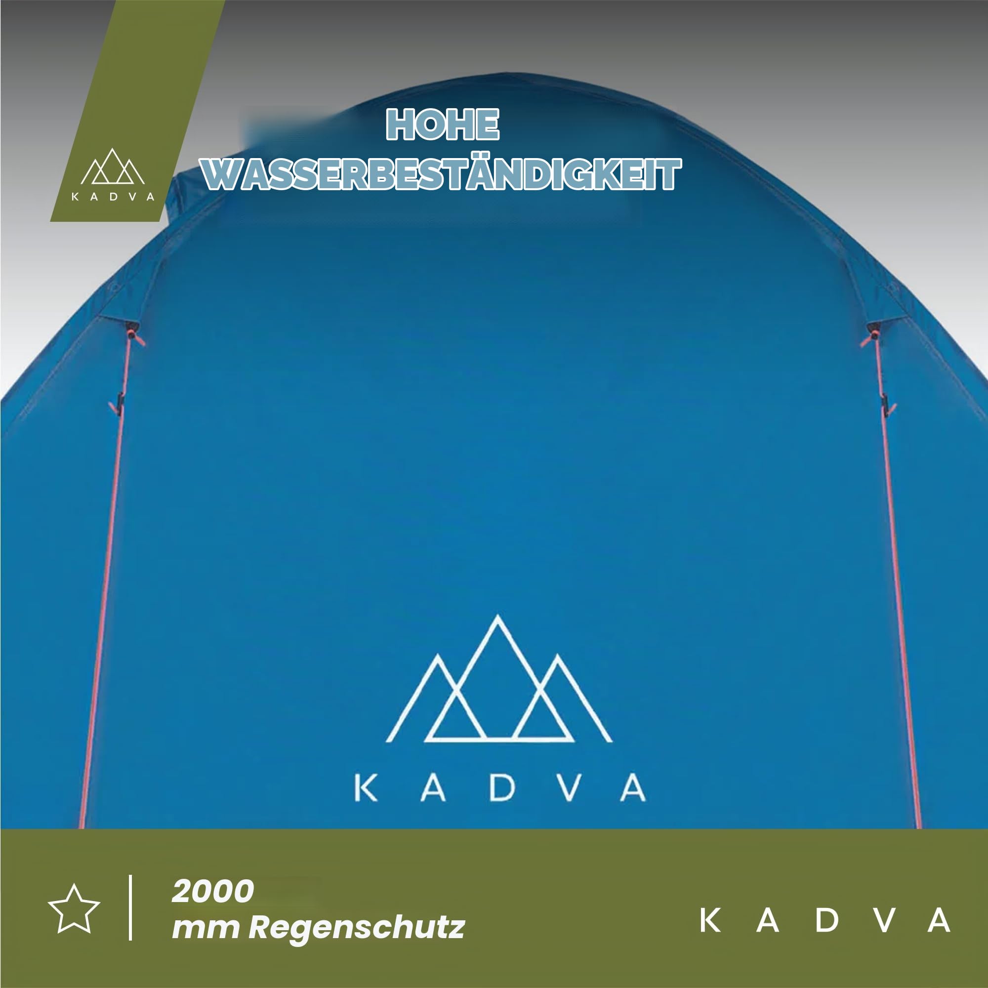 KADVA Campingzelt Festa 2 Zelt 200 x 120 x 105 cm für 2 Personen mit Moskitonetz Wasserdichtes Leichtes und Robustes Fiberglasgestell Ideal für Camping und Wandern
