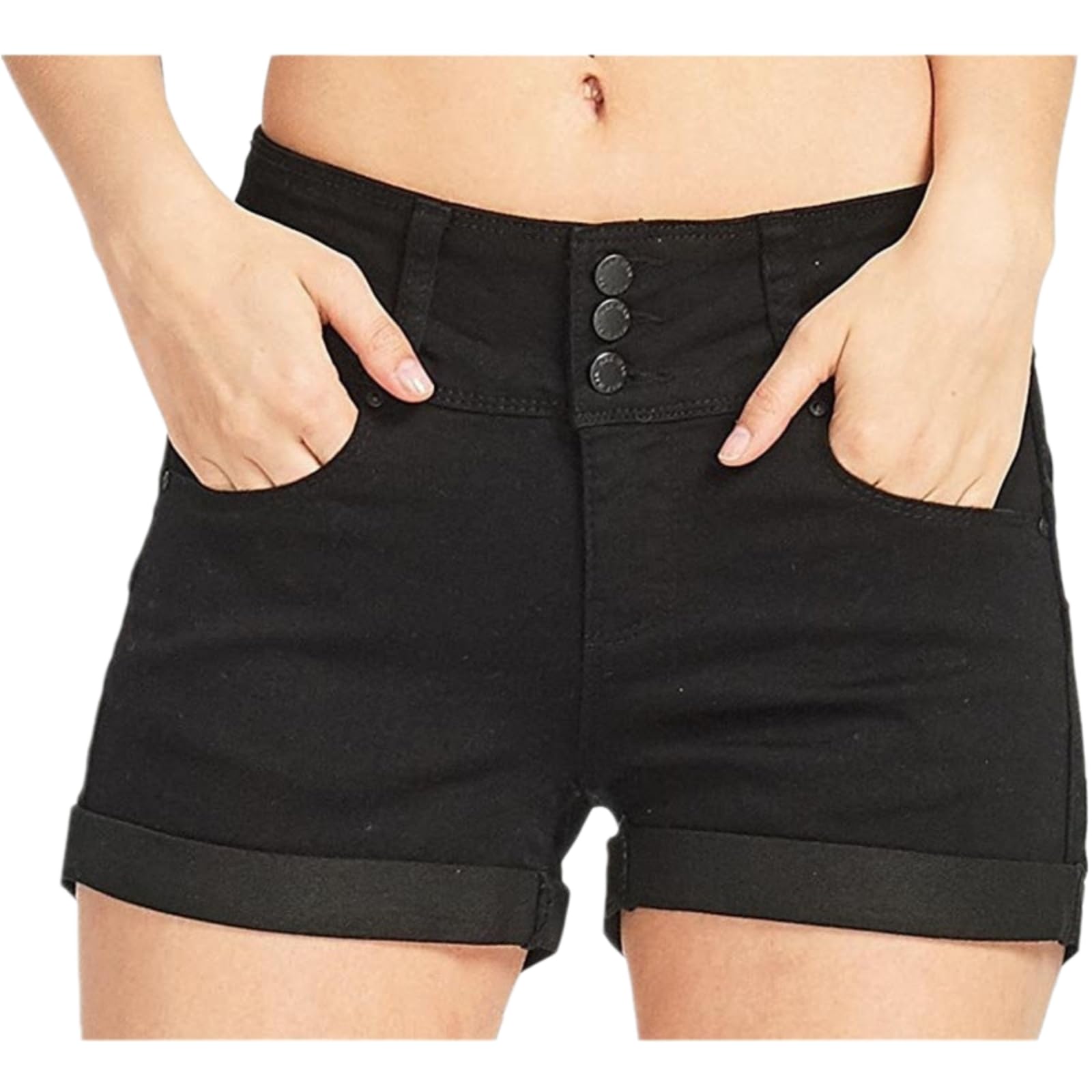 Short jean femme stretch et confortable avec bande de taille élastique mode été