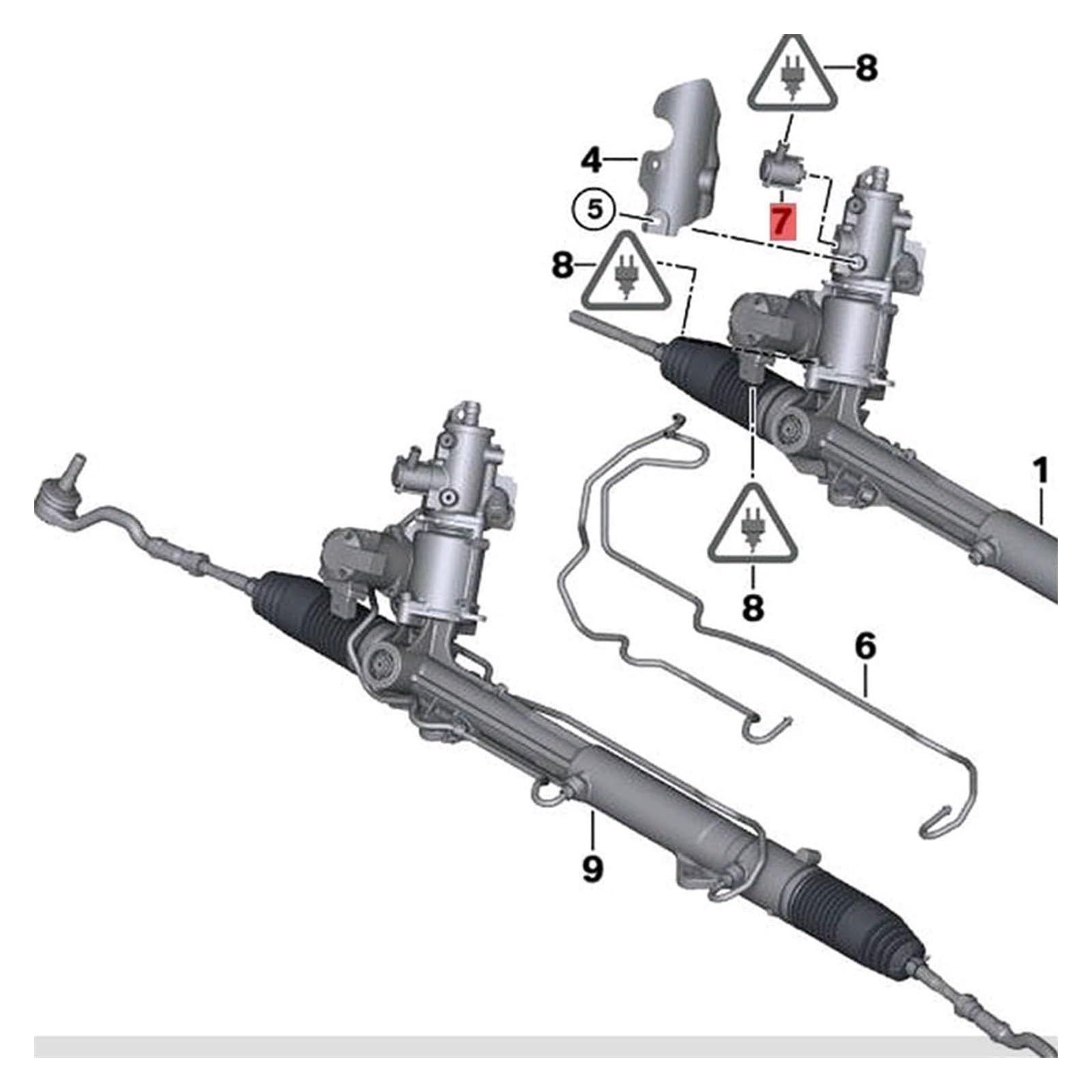 ONTHIS OEM 32106788658 Apto for 1, 3 Apto for Serie E60 Apto for LCI E61 E63 E64 E84 E83 E70 F15 E71 F16 Apto for Rolls Apto for Royce Válvula solenoide de dirección(Silver)
