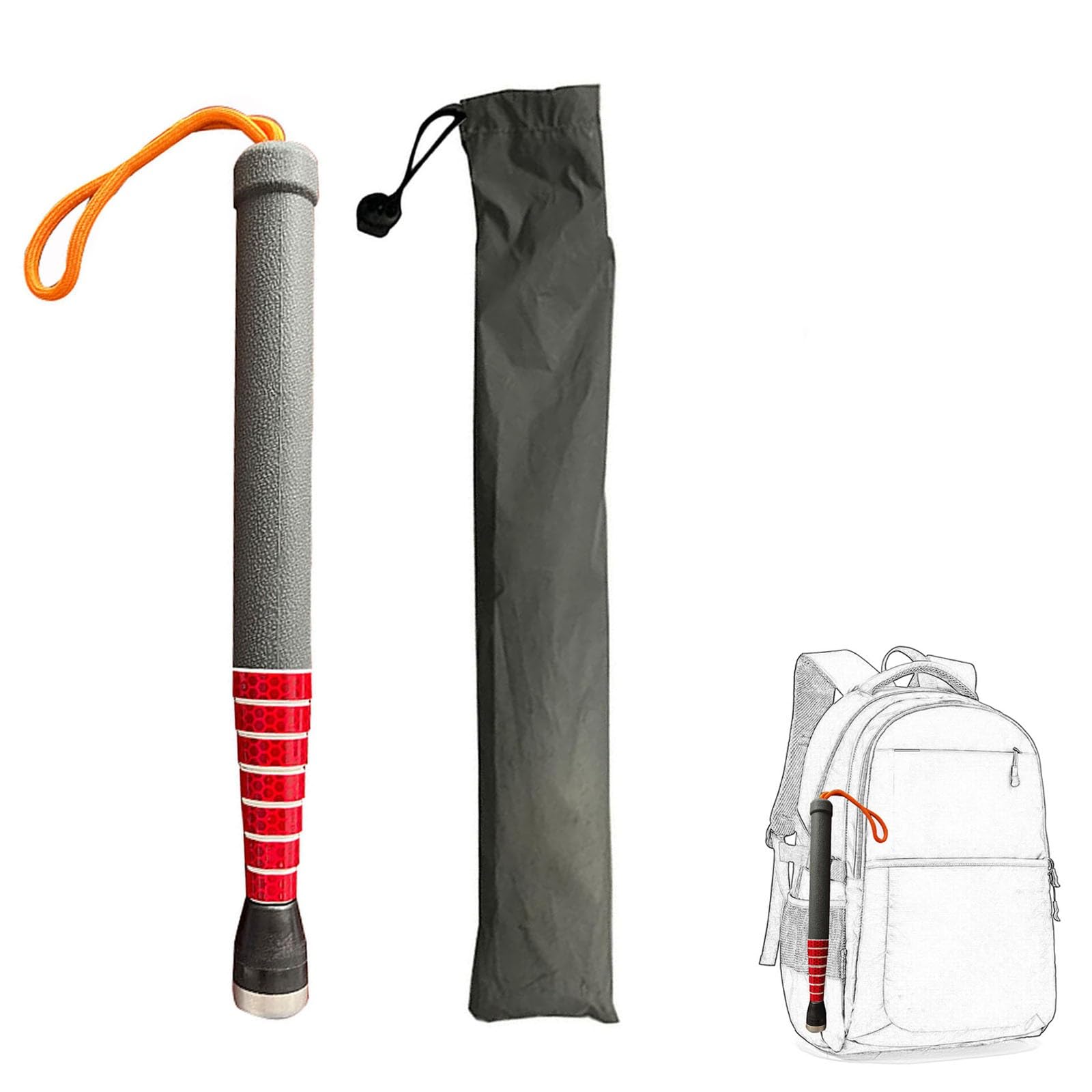 Blind Cane -Titanium Alloy Telescopic Reflective Cane for Mobility Aids Assist Tool,Night Warning Reflective + Screw-in Roller Head