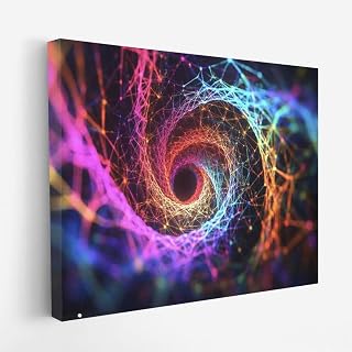 Vortex of Harmony: Abstract Fibonacci Spiral - Wall Art Print, Painting for Home Decor [Canvas 40x30]