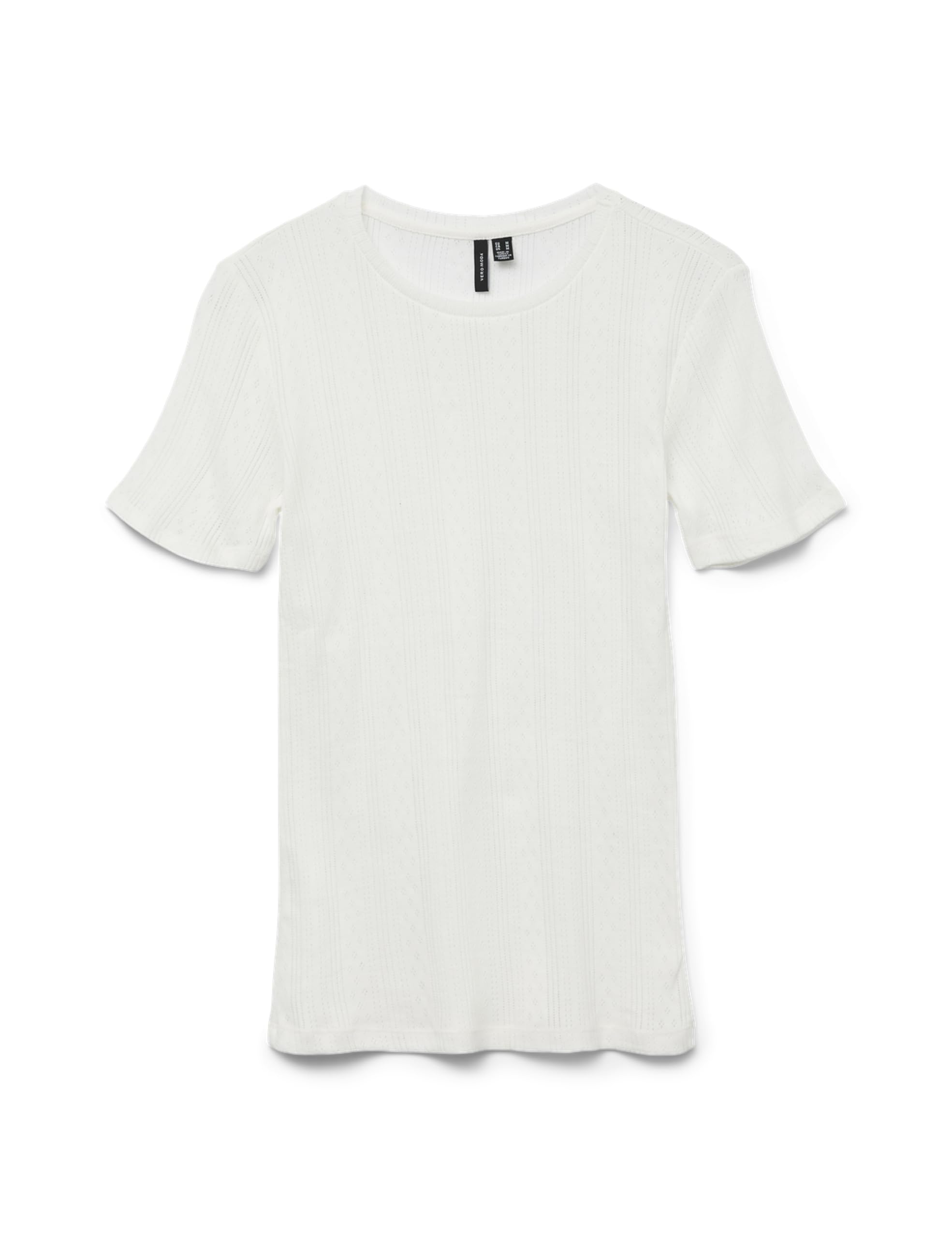 Vero Moda Women's Snow White Vmlisa Pointelle Ss Top Jrs Noos, Xl