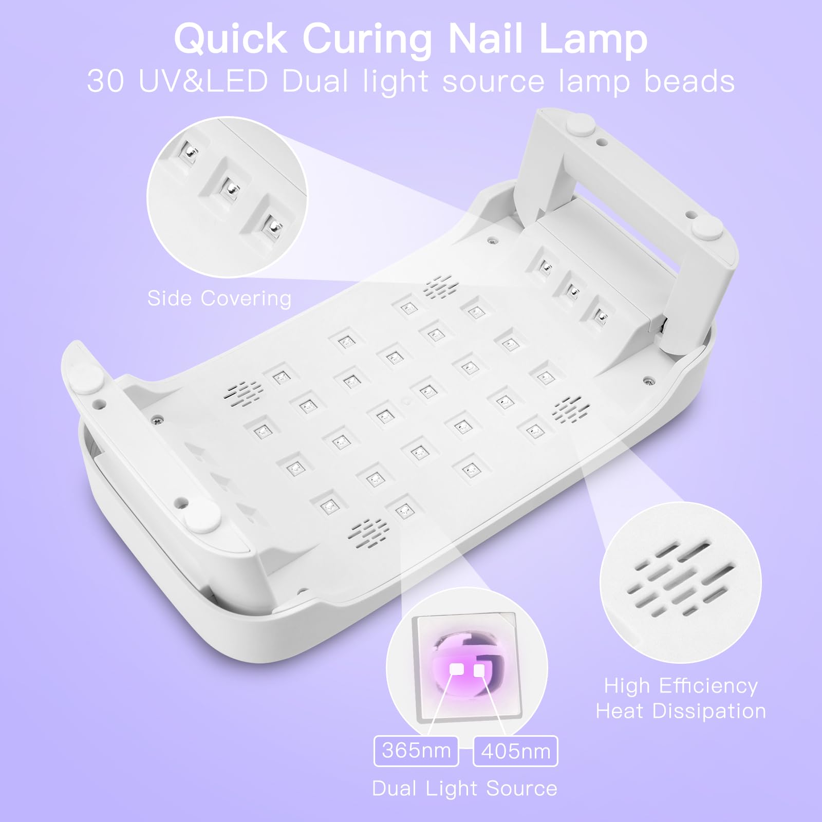 Lampada UV per Unghie con Bracciolo e Guanti UV: Professionale LED Lampada per Unghie, 4 Timer Asciugatrice Pieghevole con Poggiamano per Unghie Smalto Gel per Casa e in Salone, Bianco