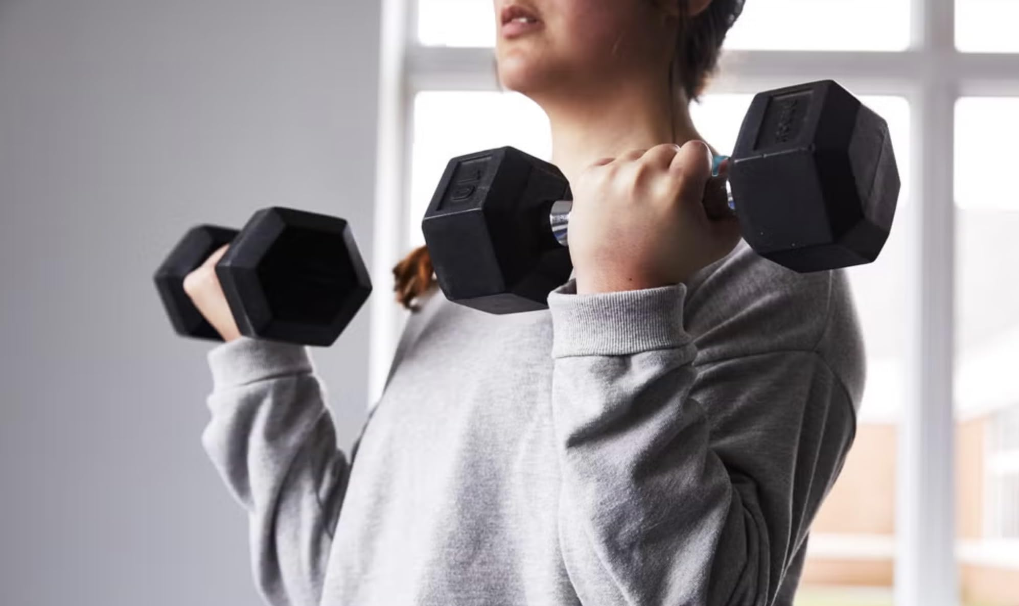 Condition photo showing New/Like New for olixis hex dumbbells rubber coated hand weight set, 60lbs sets
