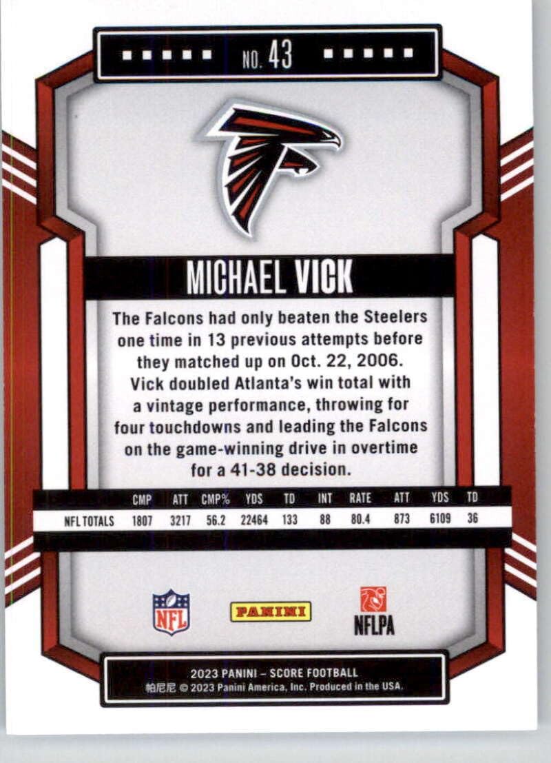 Amazon.com: 2023 Score NFL #43 Michael Vick Atlanta Falcons