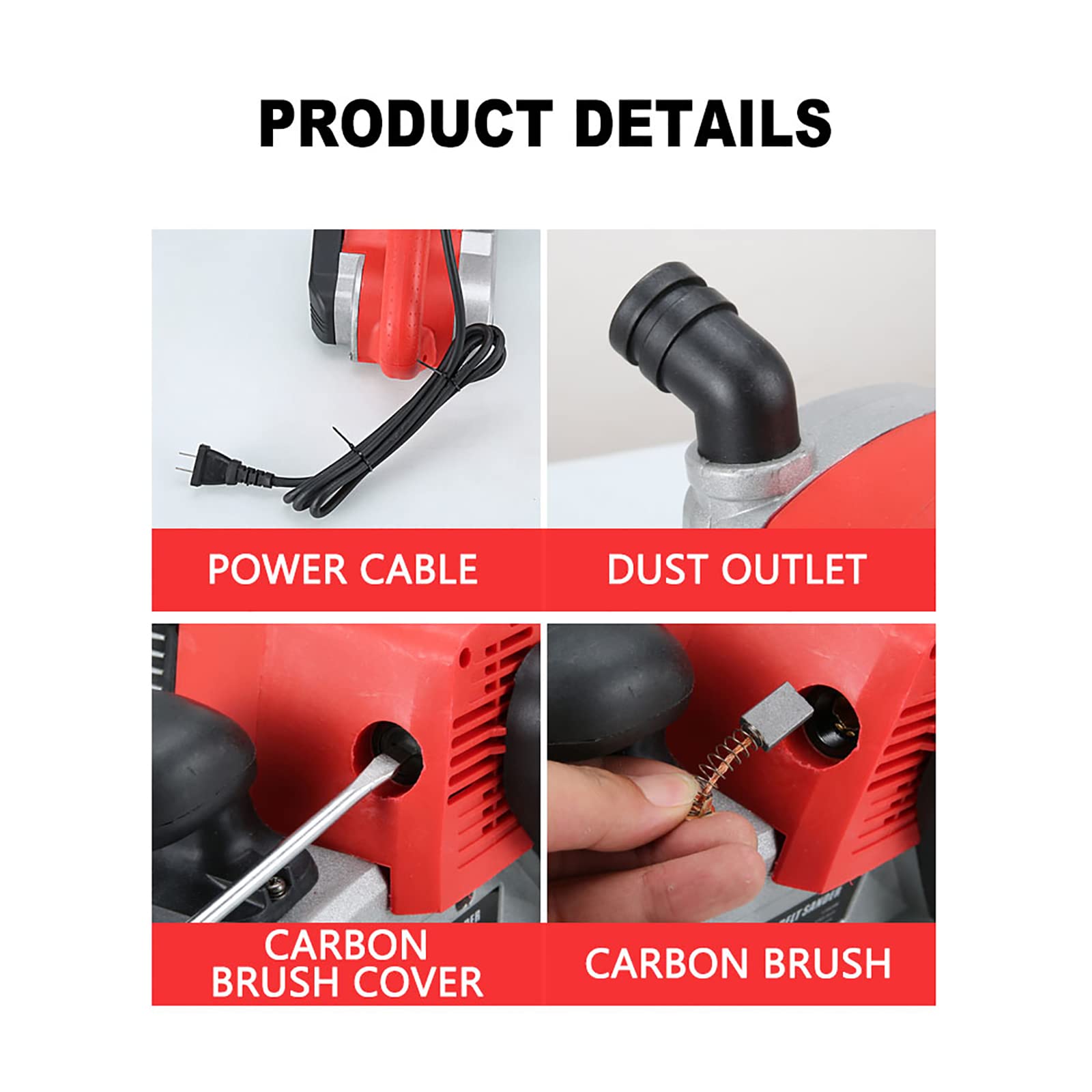 KEhtu Lijadora De Banda De Mano, Lijadora De Superficie De 4 Pulgadas Y 1380 W con Maleta, Bolsa para El Polvo Y Papel De Lija, Función De Succión De Polvo para Evitar La Contaminación por Polvo