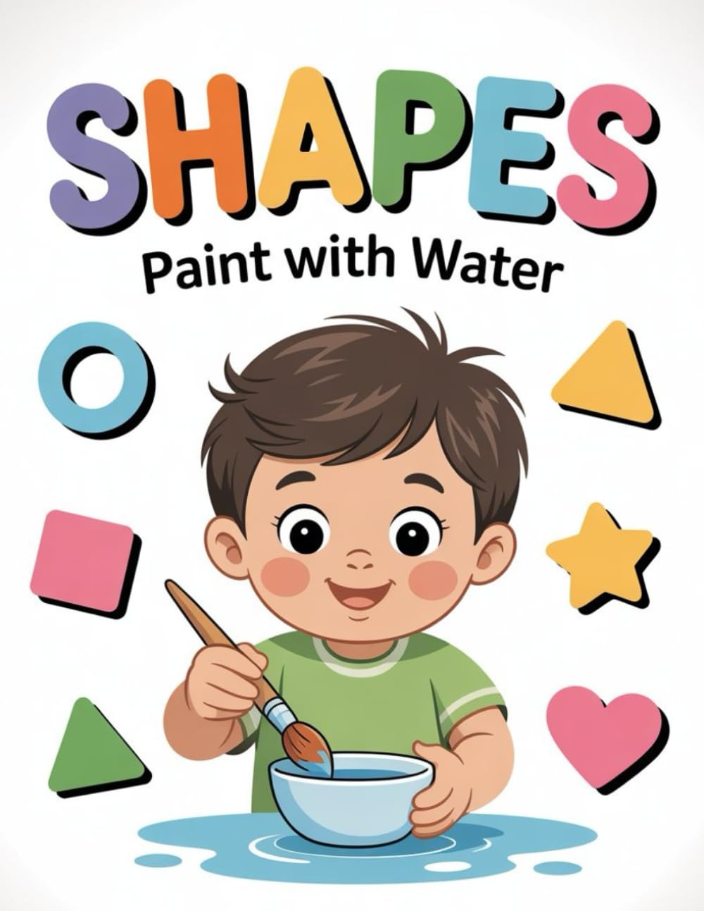 Water Coloring Book: Shapes for Kids Ages 3–5 Simple Shape Coloring Pages for Toddlers and Preschoolers (Little Watercolor Artists)