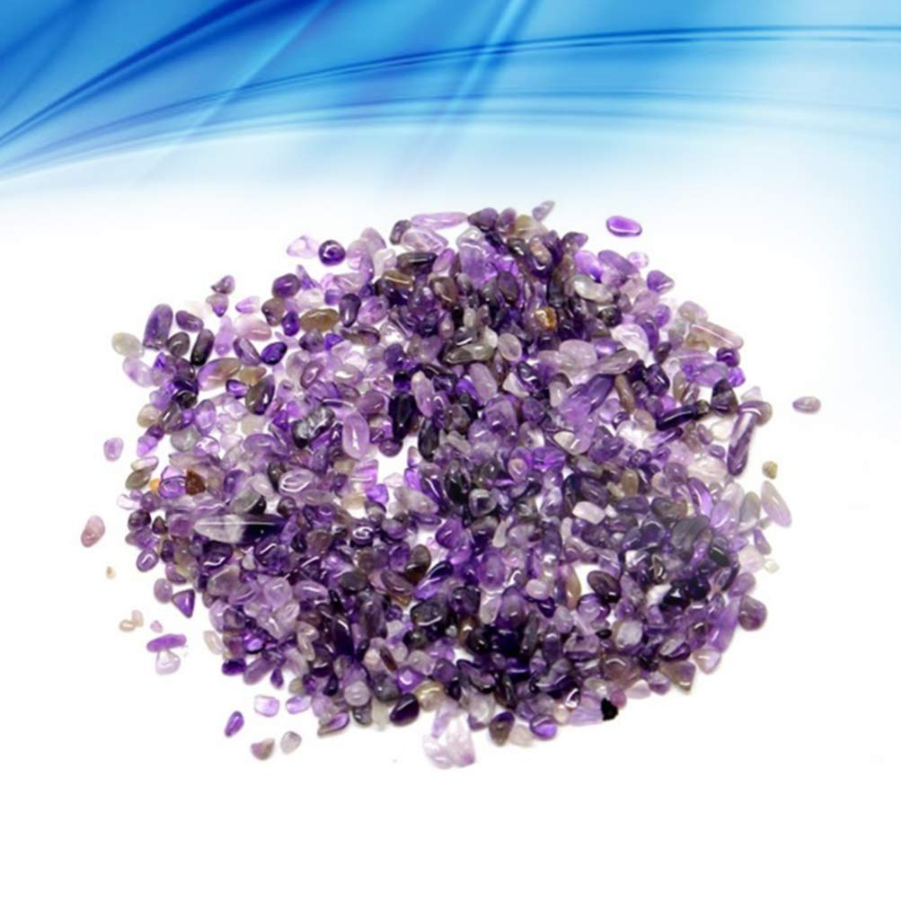 BESPORTBLE Unique Amethyst Gravel Ore Tumbled Stones Crystal Gemstones Aquarium Rocks Desktop Decor for Home Office