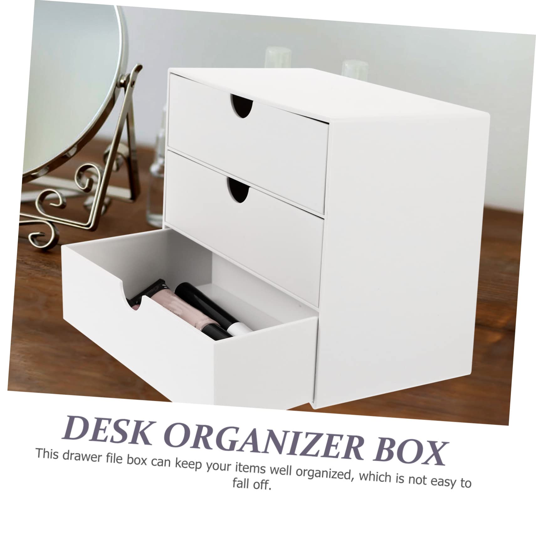 Ciieeo Organizzatore Da Scrivania Con Cassettini Scatola Di Archiviazione Multiuso Per Documenti e Oggetti Design Compatto e Facile Da Assemblare Per Ufficio e Casa