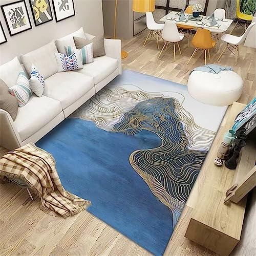 Net tapis lavable antidérapant bleu foncé sans glisse
