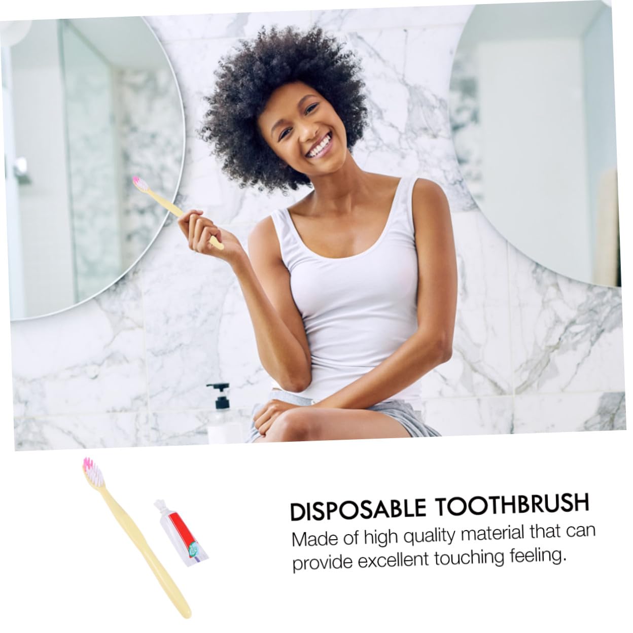 Set di 100 Spazzolini da Denti Manuali Usa e Getta in Plastica Confezionati Singolarmente con Dentifricio Piccolo per Viaggio e Hotel Stili multipli