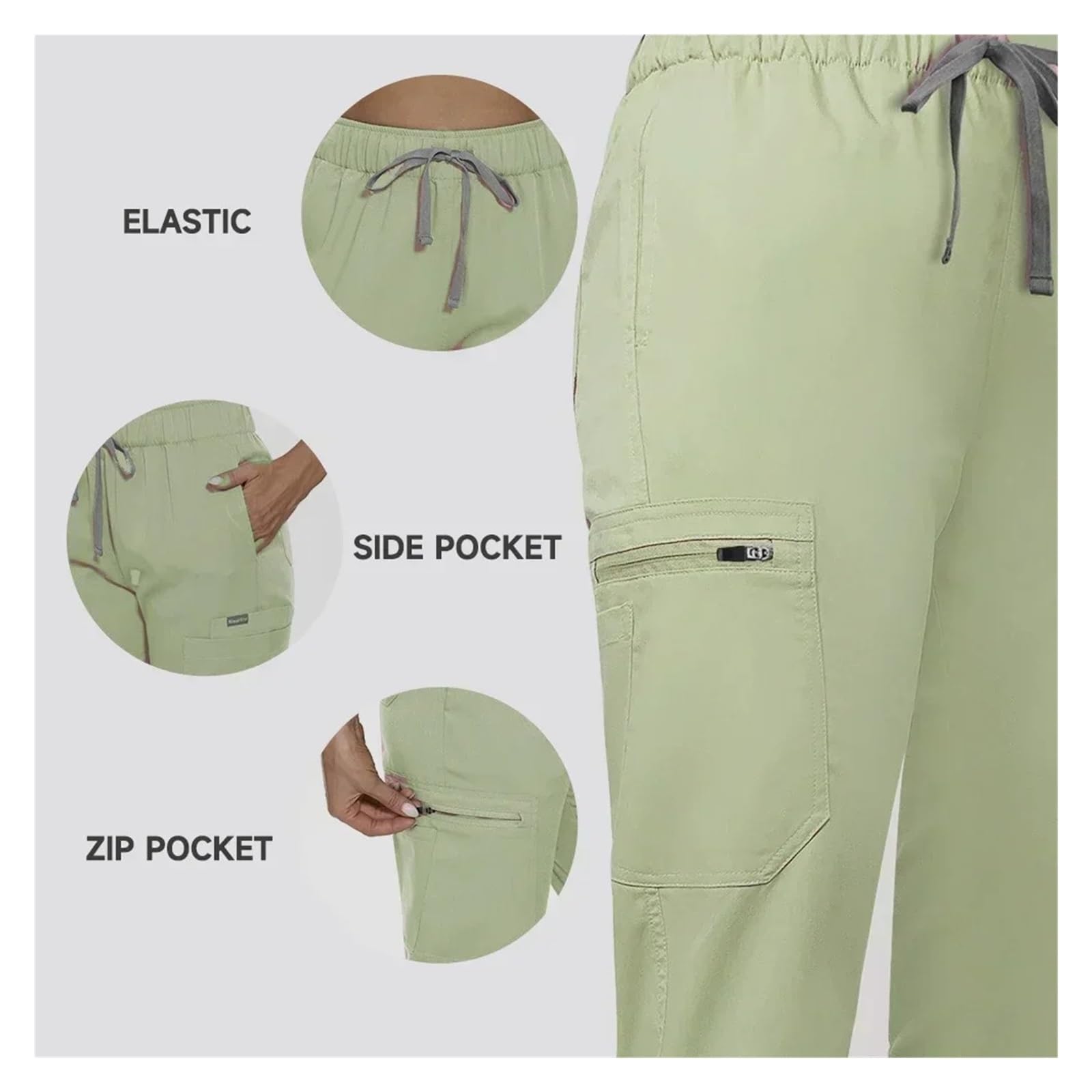 Divisa Infermiere Donna Scrub Uniforme for Sala operatoria Set di Scrub da Lavoro ospedaliero Forniture for Infermiere Tuta for chirurgia Dentale Abbigliamento da Lavoro(Dark Green,XL)
